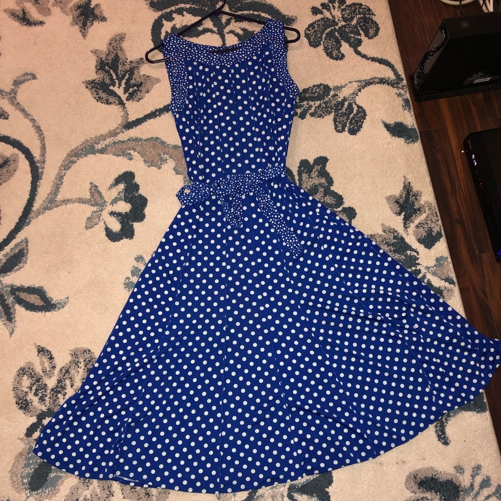 Blue summer dress.